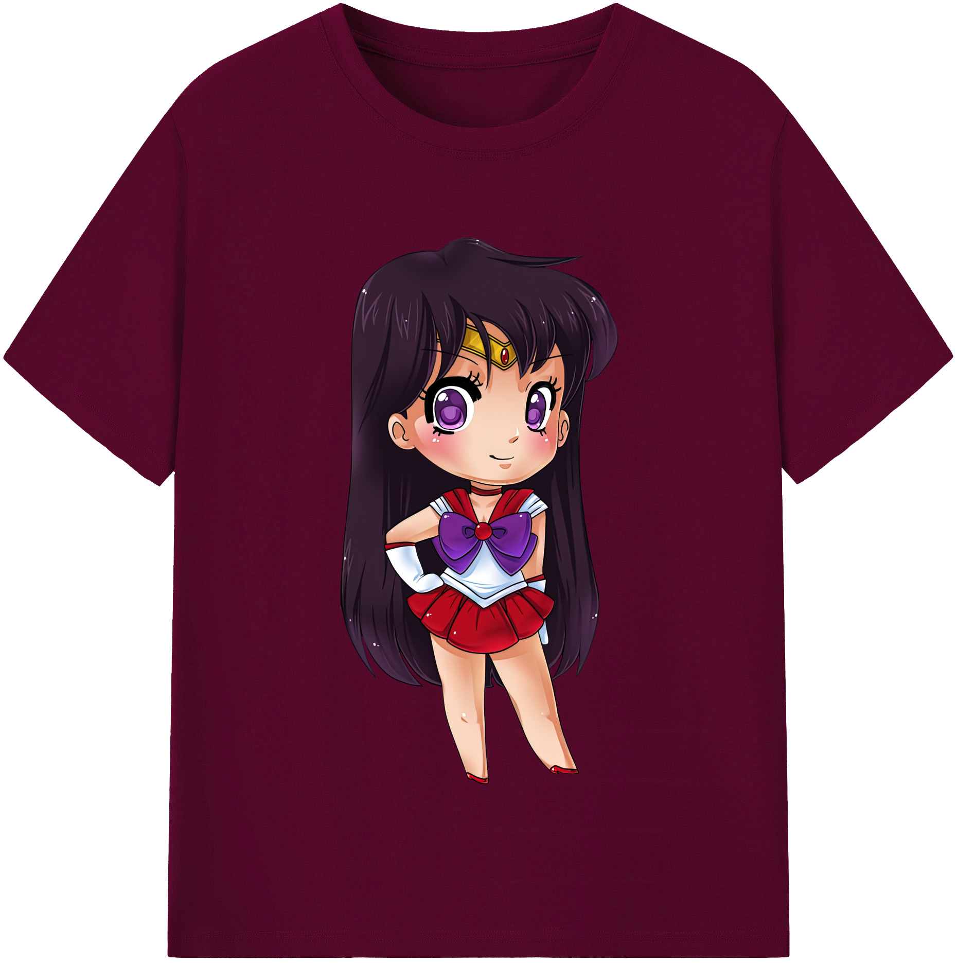 （画像用） 美少女戦士セーラームーン 火野レイ ひの レイ Sailor Moon Hino Rei （セーラーマーズ,Sailor Mars） レディースカジュアルプリントTシャツ（綿100％）